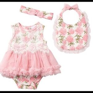 NWT Nicole Miller Girls 3-Piece Skirted Bodysuit